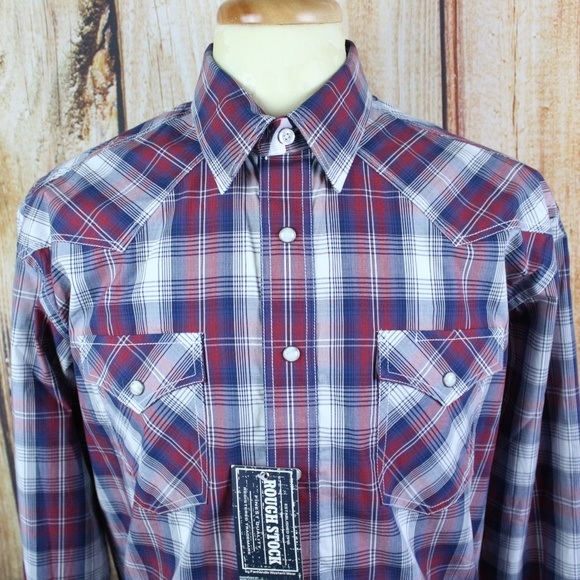 Panhandle Men's Pearl Snap Shirt Western Flip Cuff - Picture 2 of 8